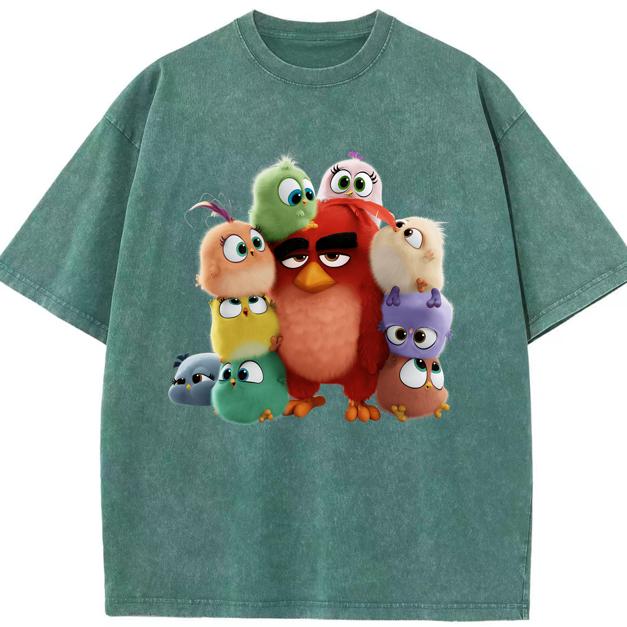（画像用） Angry Birds アングリーバード 綿100% ヴィンテージ風 半袖Tシャツ（フロントプリント）